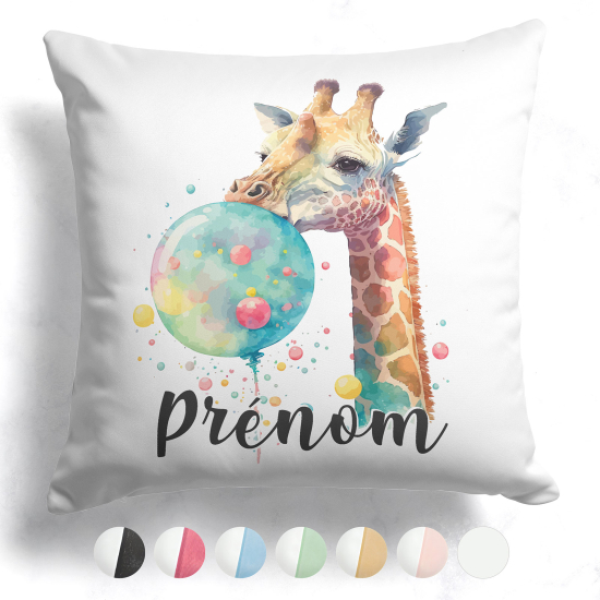 Customized two-tone Pillow - Balloon giraffe