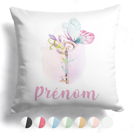 Customized two-tone Pillow - Butterfly flowers