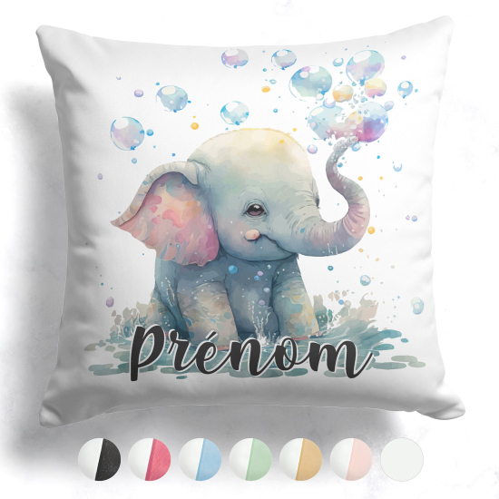 Customized two-tone Pillow - Elephant bubbles