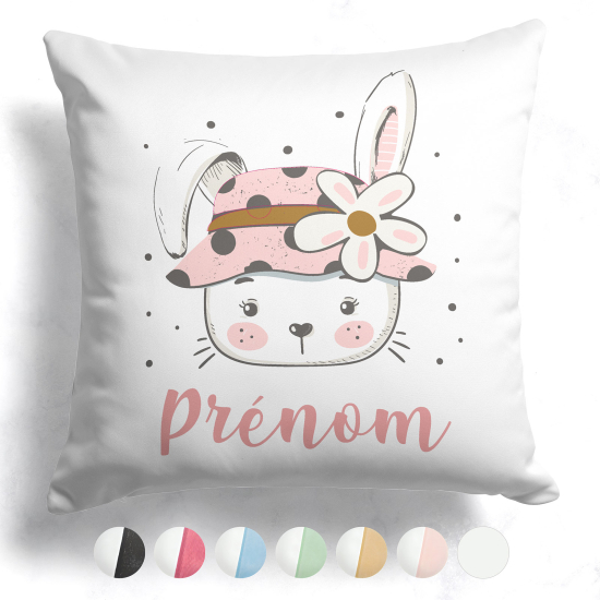 Customized two-tone Pillow - Flower bunny