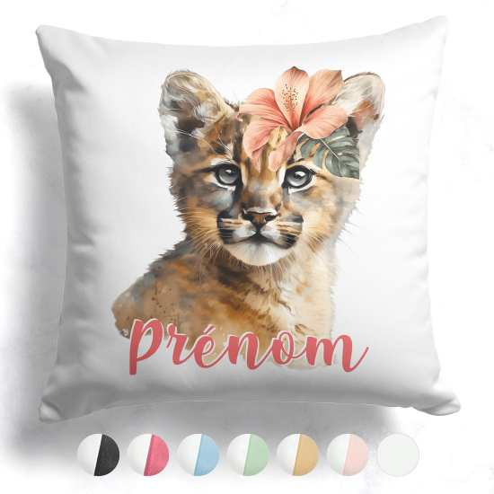 Customized two-tone Pillow - Flower cat