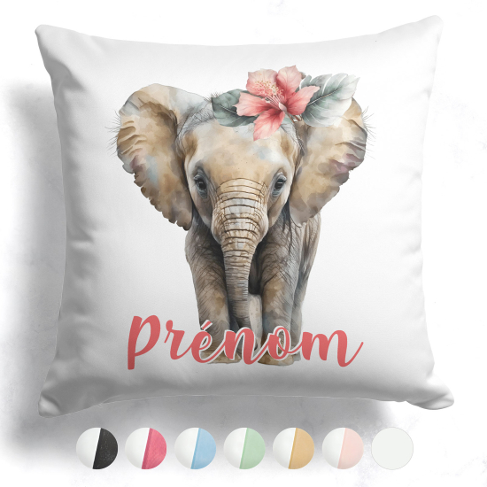 Customized two-tone Pillow - Flower elephant