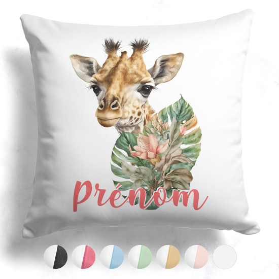 Customized two-tone Pillow - Giraffe flowers