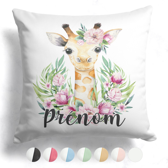 Customized two-tone Pillow - Giraffe flowers