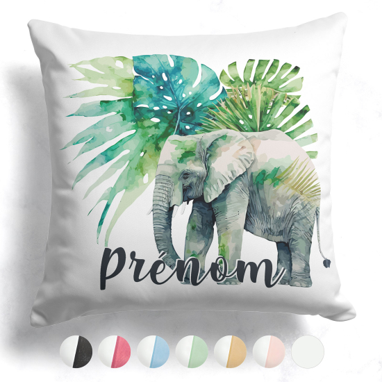 Customized two-tone Pillow - Jungle elephant