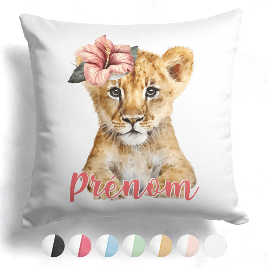 Customized two-tone Pillow - Lion cub flower