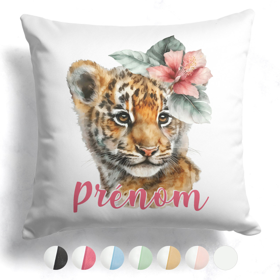 Customized two-tone Pillow - Lion cub flower