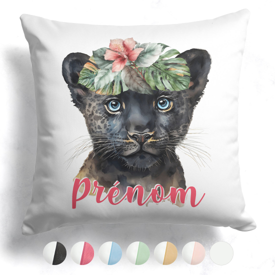 Customized two-tone Pillow - Panther flowers