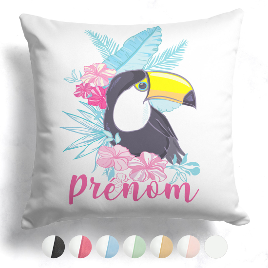 Customized two-tone Pillow - Tropical toucan