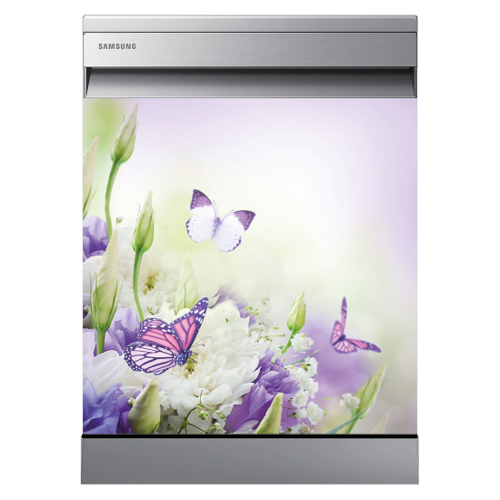 Dishwasher Sticker - Flowers Butterflies