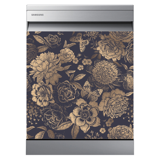 Dishwasher Sticker - Flowers Butterflies