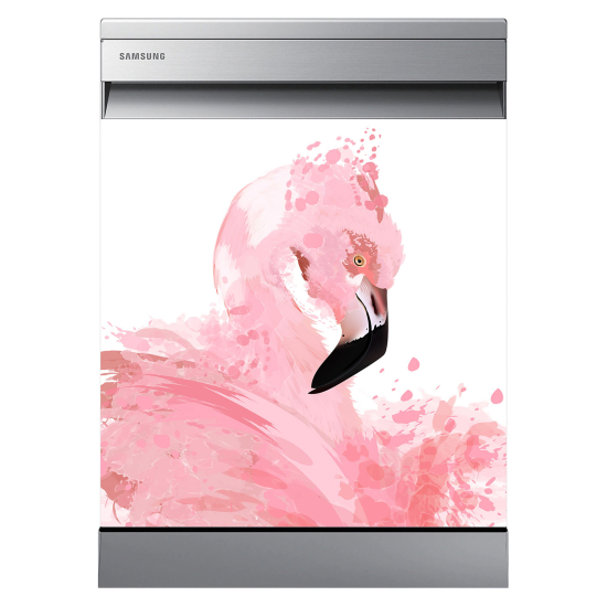 Dishwasher Sticker - Pink flamingo