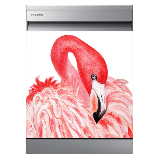 Dishwasher Sticker - Pink flamingo