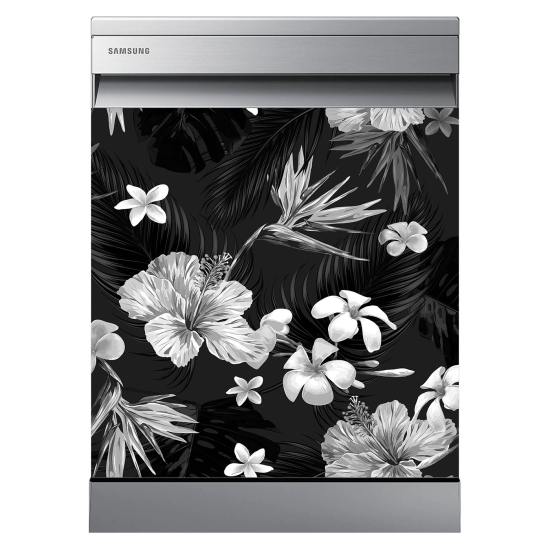 Dishwasher Sticker - Tropical flowers