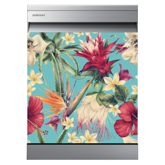 Dishwasher Sticker - Tropical flowers