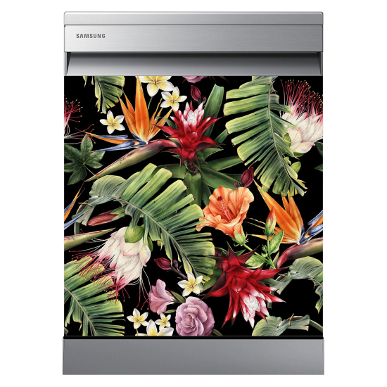 Dishwasher Sticker - Tropical flowers