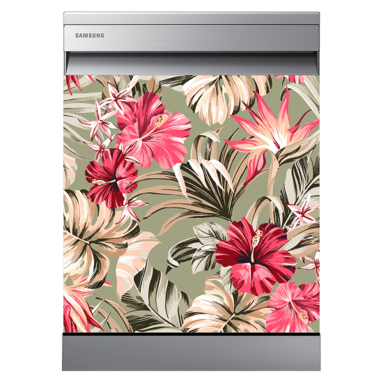 Dishwasher Sticker - Tropical flowers