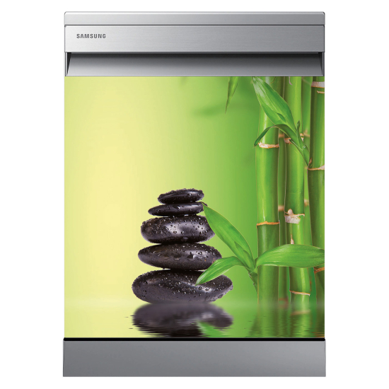 Dishwasher Sticker - Zen bamboo pebbles