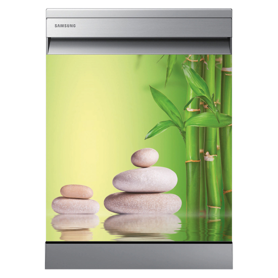 Dishwasher Sticker - Zen bamboo pebbles