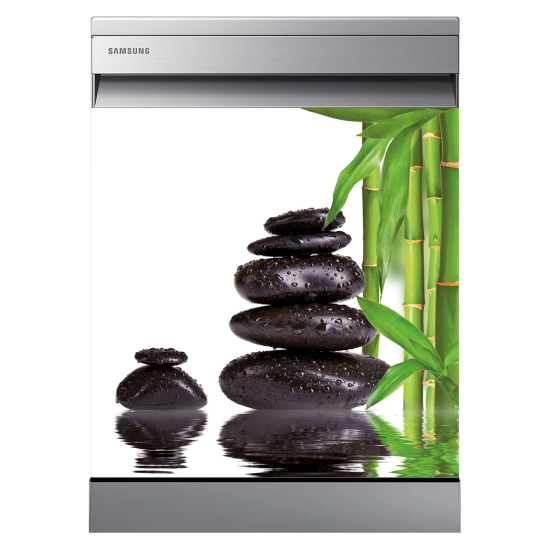 Dishwasher Sticker - Zen bamboo pebbles