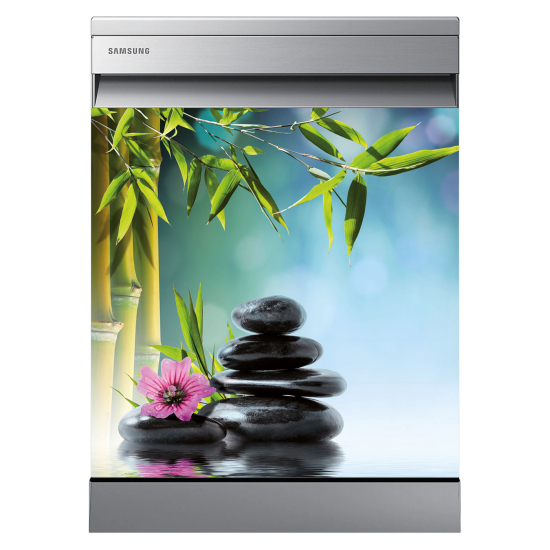 Dishwasher Sticker - Zen bamboo pebbles