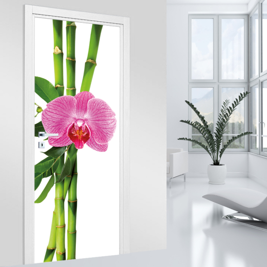 Door Sticker - Decal - Bamboo Orchid