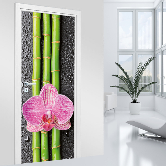 Door Sticker - Decal - Bamboo orchid