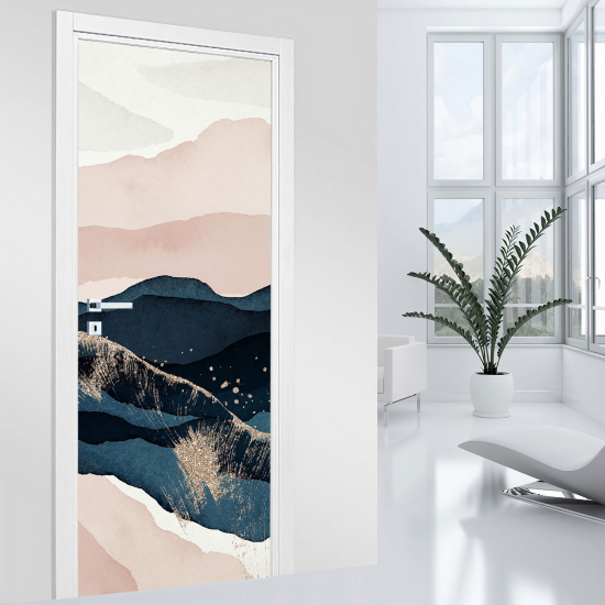 Door Sticker - Decal - Boho landscape