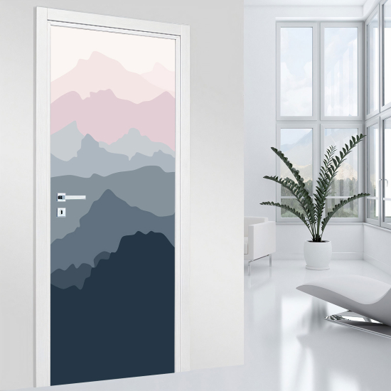 Door Sticker - Decal - Boho Mountain