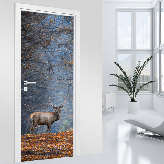 Door Sticker - Decal - Deer Forest