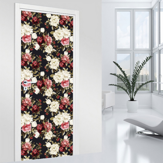 Door Sticker - Decal - Flowers