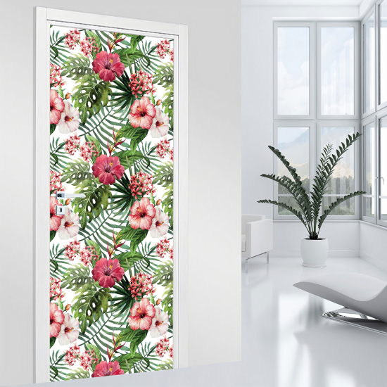 Door Sticker - Decal - Flowers