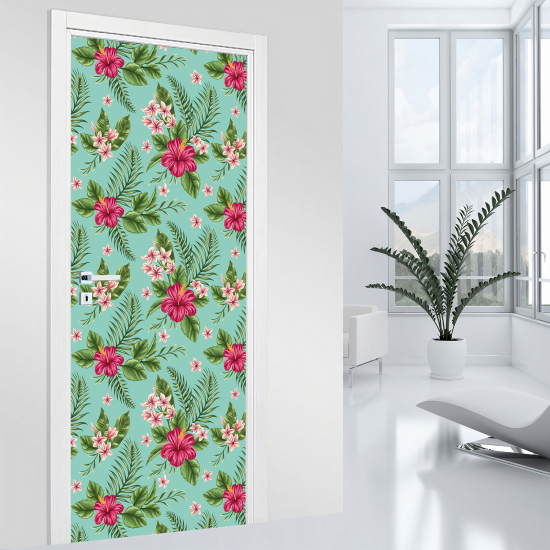 Door Sticker - Decal - Flowers