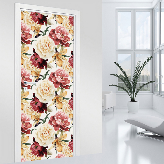 Door Sticker - Decal - Flowers