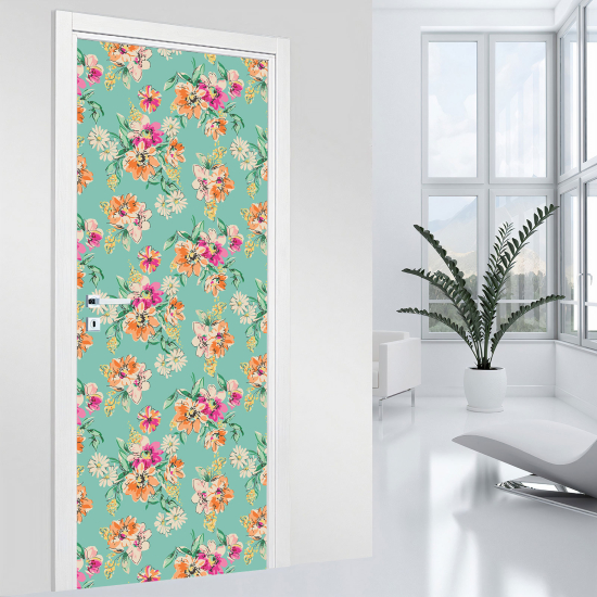 Door Sticker - Decal - Flowers