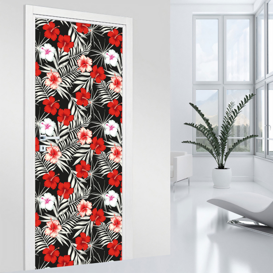 Door Sticker - Decal - Flowers