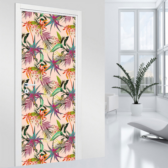 Door Sticker - Decal - Flowers