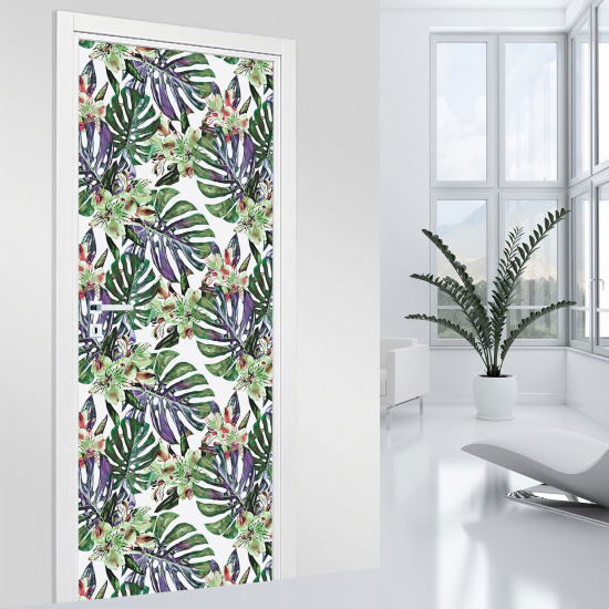 Door Sticker - Decal - Flowers