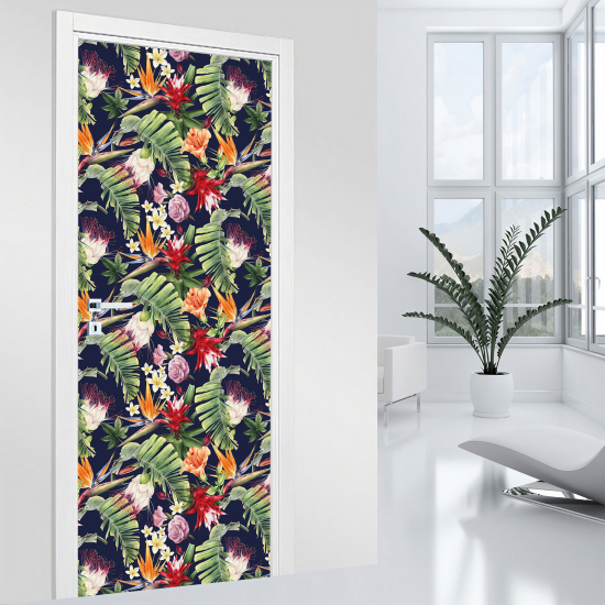 Door Sticker - Decal - Flowers