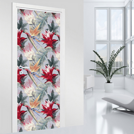 Door Sticker - Decal - Flowers