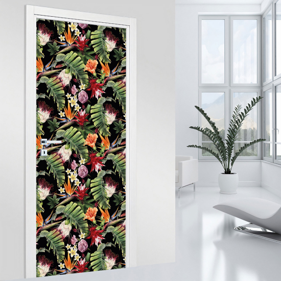 Door Sticker - Decal - Flowers