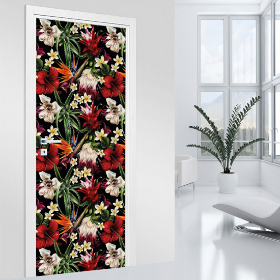 Door Sticker - Decal - Flowers