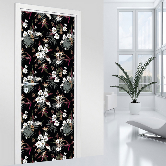 Door Sticker - Decal - Flowers