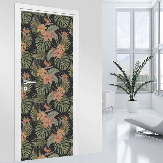 Door Sticker - Decal - Flowers