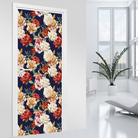 Door Sticker - Decal - Flowers