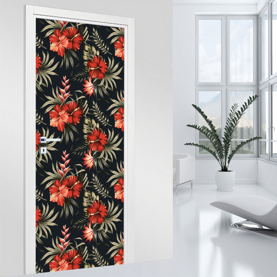 Door Sticker - Decal - Flowers