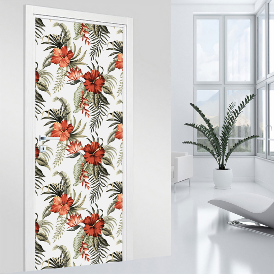 Door Sticker - Decal - Flowers