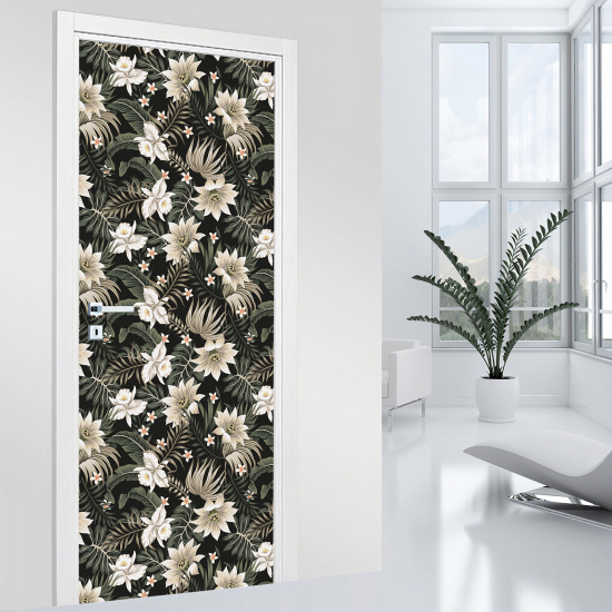 Door Sticker - Decal - Flowers