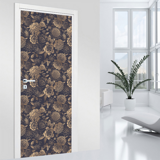 Door Sticker - Decal - Flowers