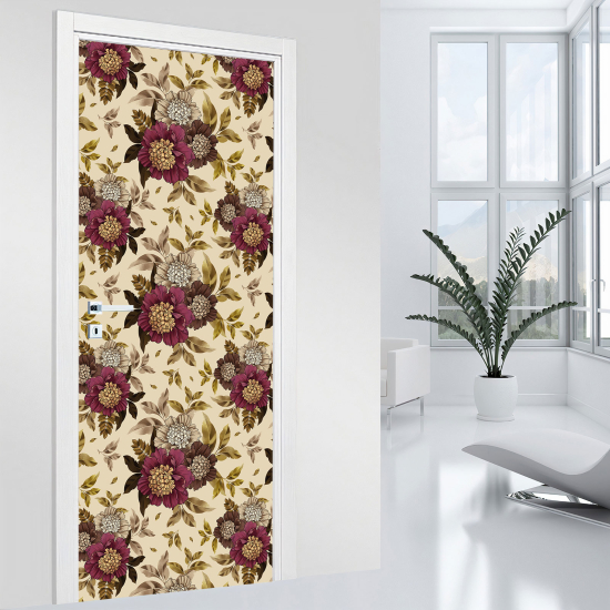 Door Sticker - Decal - Flowers